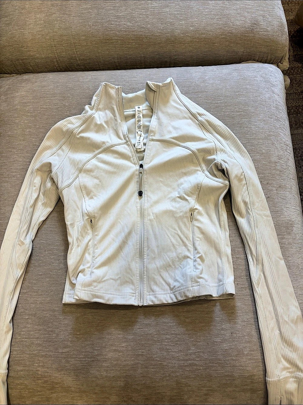 Lululemon Cropped Define Jacket *Ribbed Nulu White Size 8